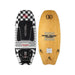 Top and bottom view of the 2026 Ronix Takeoff Marsh Mellow Wakesurf Board in Black and White with Wood on bottom.