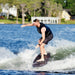 Rider demonstrating the loose skim feel of the Wave King XL by riding sideways on the wake.