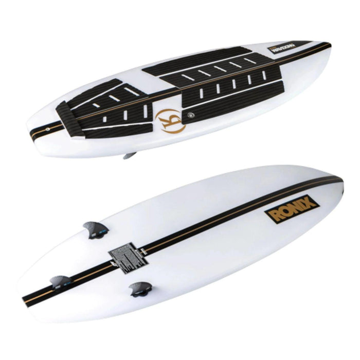Horizontal profile of the 2026 Wave King XL showing the mellow rocker and the thruster 3 fin setup.