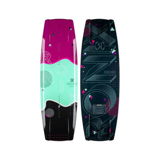 Top and bottom view of the 2026 Ronix Women's Krush Modello Core Wakeboard in Mint and White.