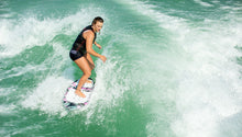 Load image into Gallery viewer, 2024 Ronix Women&#39;s Carbon Skimmer Wakesurf Board - Wakesports Unlimited | Action Shot
