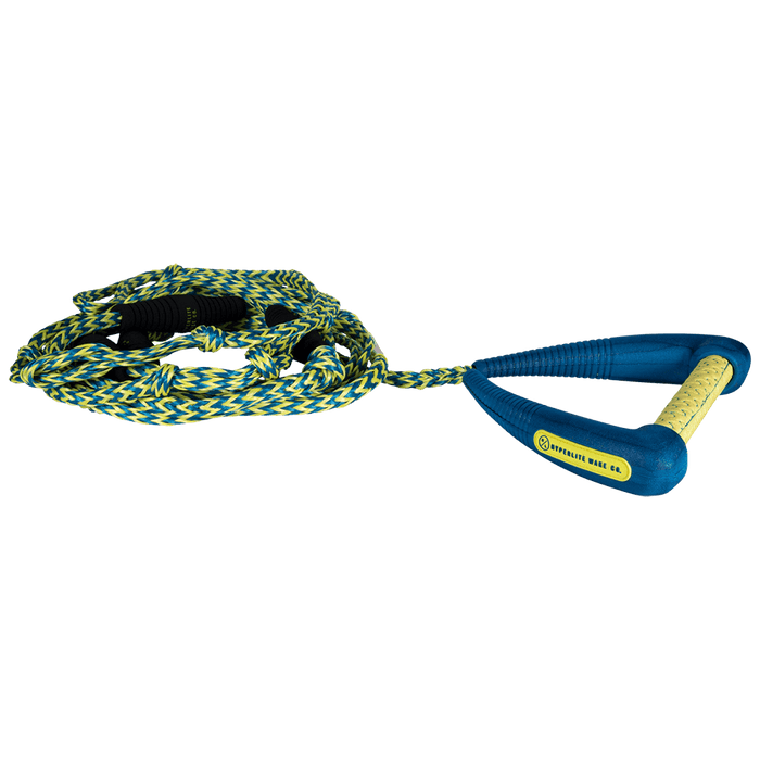 2024 Hyperlite 25' Pro Wakesurf Rope & Handle - Wakesports Unlimited | Blue and Yellow Rope